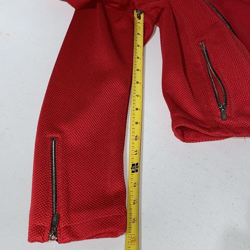Black Rivet Wilsons Leather Women's Moto Jacket Firecracker Red Zip Up Sz XL NEW - Picture 5 of 9